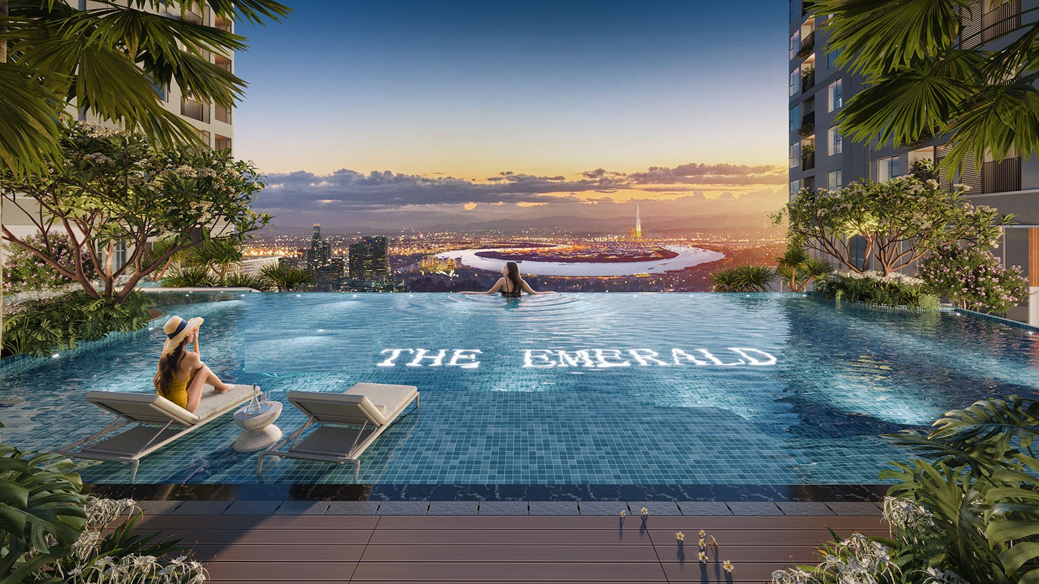 View Hồ Bơi The Emerald Garden View